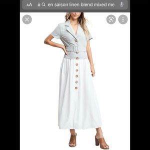 En Saison Mixed Media Maxi Dress